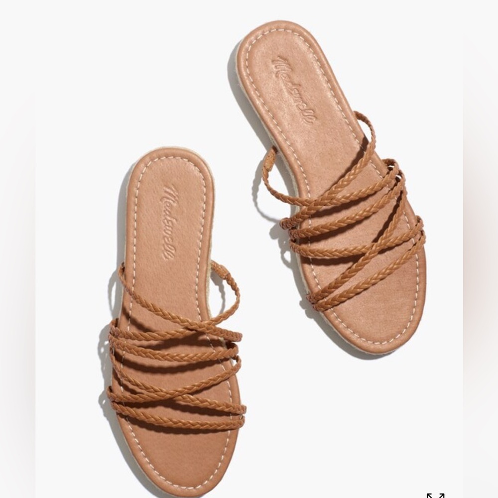 Madewell- The Kathryn Espadrille Slide Sandal in Leather
